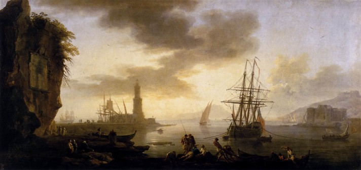 Клод Жозеф Верне (1714–1789). Морской пейзаж: Штиль. Между 1735 и 1740. Холст, масло. 78х156 см. Лувр, Париж.