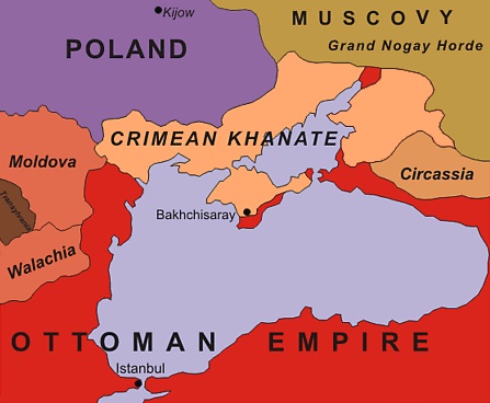 Крымское Ханство и его ближайшие соседи в 1600 году. 