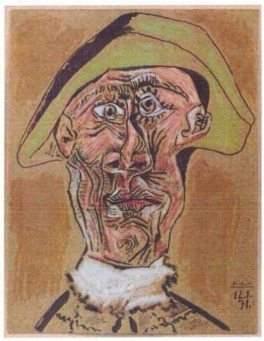 Пабло Пикассо. Голова Арлекина.1971