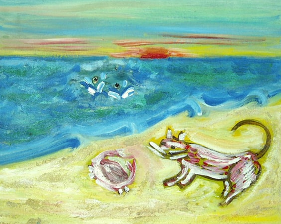 Картина «На берегу на закате»