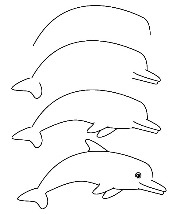 нарисуй дельфина