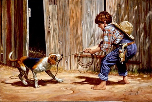 Дети и их домашние питомцы на душевных картинах Джима Дейли
