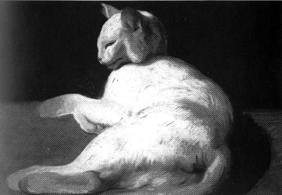 Т. Жерико «Отдыхающая белая кошка»