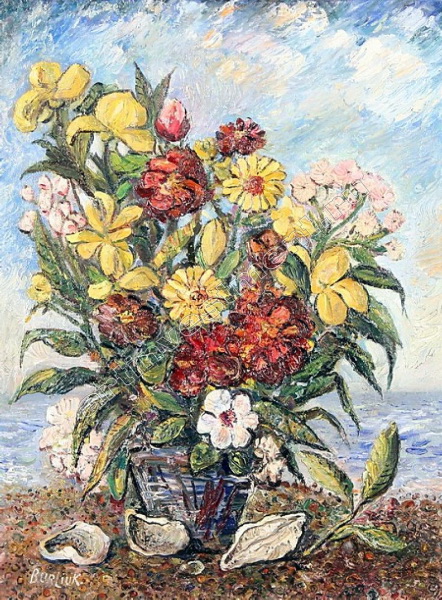 Давид Бурлюк. Натюрморт с цветами.