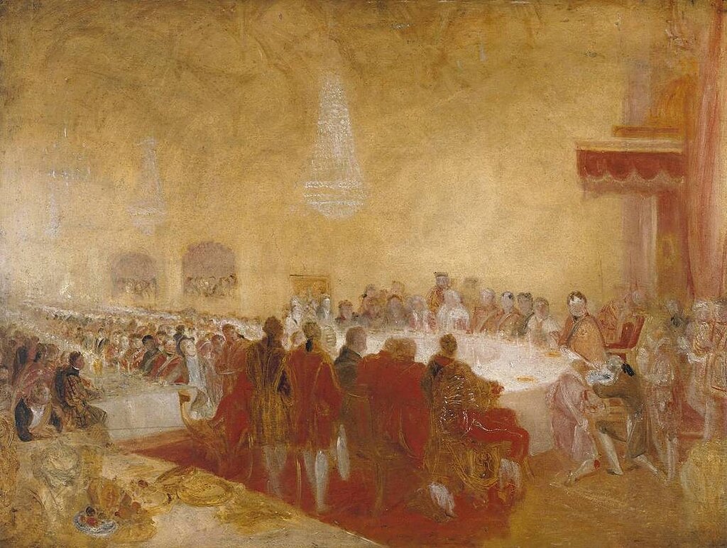 George IV at the Provost's Banquet in the Parliament House, Edinburgh circa 1822 by Joseph Mallord William Turner 1775-1851
