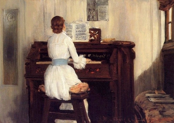 Chase William Meritt Chase Meigs at the piano organ 1883 (600x427, 188Kb)
