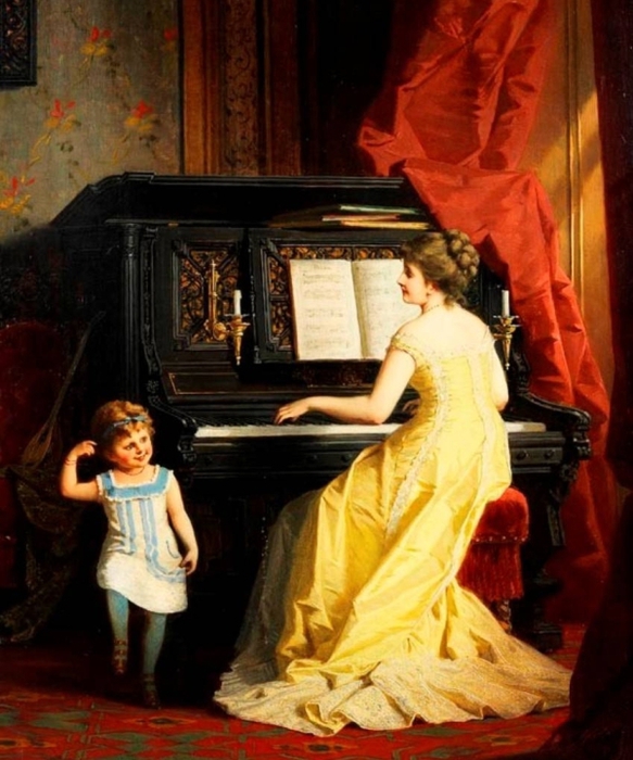 Музыкальный Развлечения. Антон Эберт (Чехия, 1845-1896 (583x700, 268Kb)