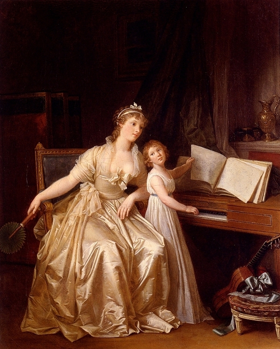 Ла Lecon де фортепиано (Фортепианный урок), 1785-87. Маргарита Жерар (французский, 1761-1837). Холст, масло. Shickman Gallery, Нью-Йорк. (561x700, 315Kb)