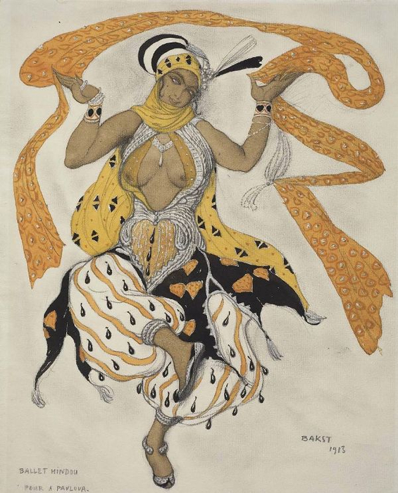 +Эскиз костюма к балету Индийская любовь, 1913 (565x700, 407Kb)