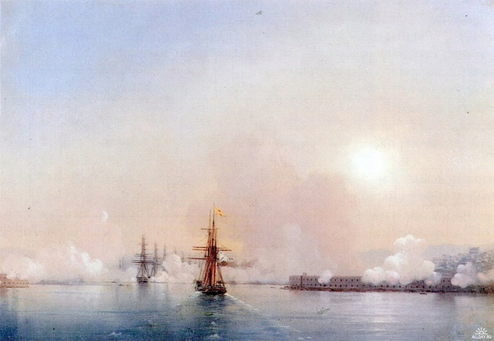 Вход в Севастопольскую бухту, 1852 (700x483, 290Kb)