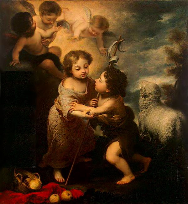 Младенец Иисус и Св.Иоанн Креститель 1655-60 (600x651, 86Kb)