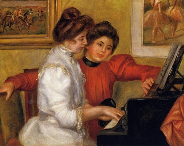 Ренуар Ивонн и Кристин Lerolle на фортепиано, 1897 (600x476, 204Kb)