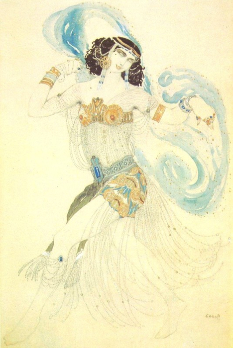 Танец семи покрывал. Эскиз костюма Саломеи к драме Оскара Уайльда Саломея, 1908. (468x700, 334Kb)