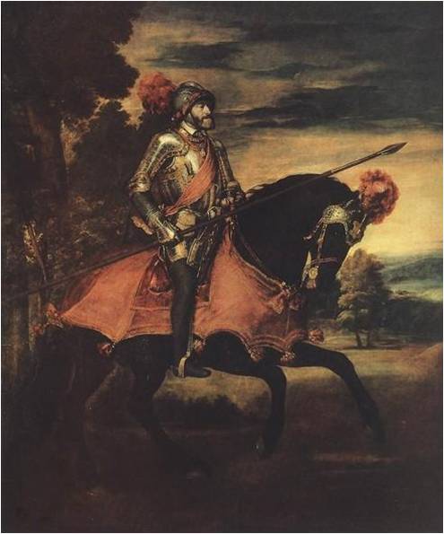 Карл V в сражении при Мюльберге . 1548.