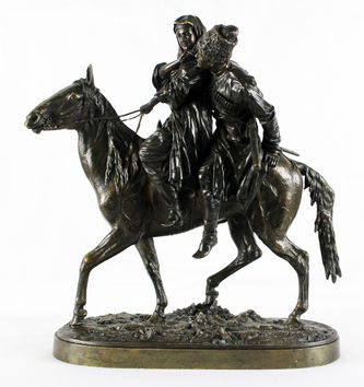 «Линейный казак с казачкой на коне». Е. Лансере. 1873 г. 