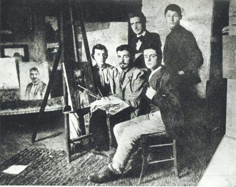 5 artist Modigliani at the studio of Gino Romitti in 1902