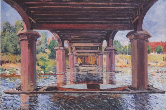 Under the bridge at Hampton Court - Альфред Сислей