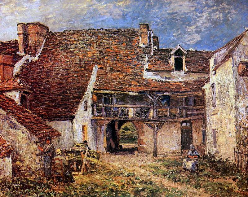 Sisley Alfred Inner court of smithy Sun. Сислей, Альфред