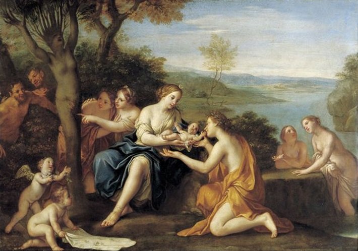 File:'Birth of Adonis', oil on copper painting by Marcantonio Franceschini, c. 1685-90, Staatliche Kunstsammlungen, Dresden.jpg