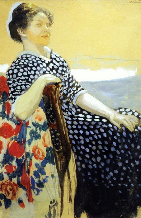 Портрет А.П.Остроумовой-Лебедевой Этюд к неосуществлённой картине 1910 (453x700, 112Kb)