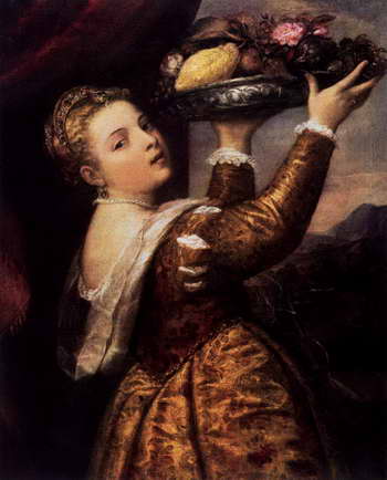 Тициан. Девушка с блюдом фруктов