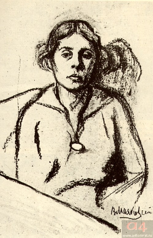 Л. Брик. Рисунок В. Маяковского. 1916