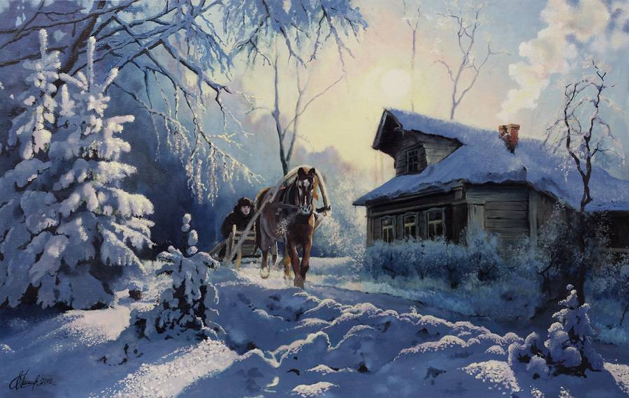 Зима в живописи русских художников