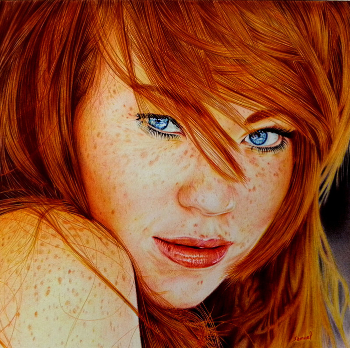 cute_redhead___ballpoint_pen_by_vianaarts-d6cd1e1 (700x694, 725Kb)