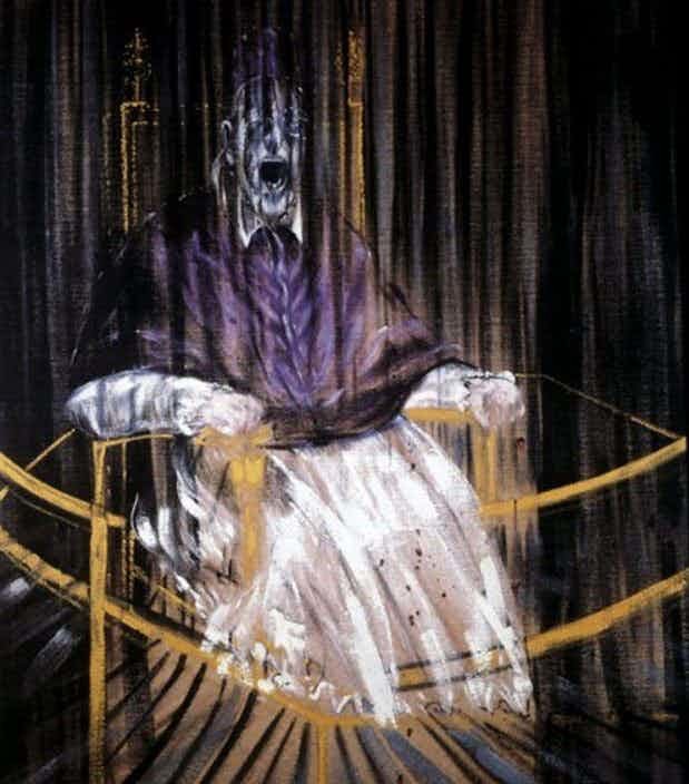 Фрэнсис Бэкон, "Этюд к портрету Иннокентия Х", 1953 г. живопись, искусство, необычные картины