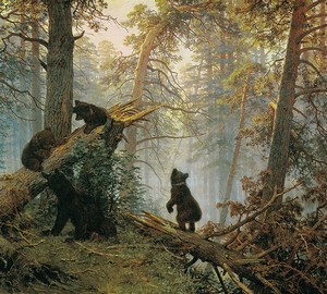 Утро в сосновом лесу, Шишкин, 1889