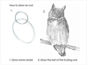 Как рисовать карандашом сову