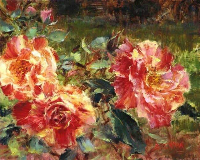 Шикарные розы в живописи