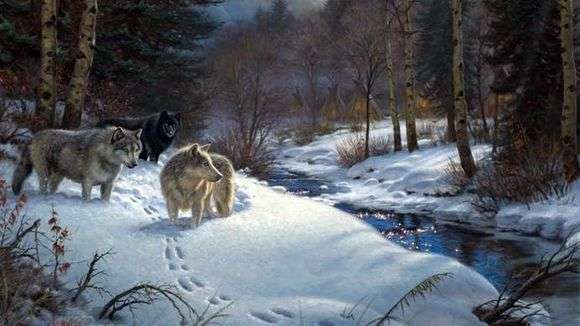 Описание картины Марка Китли «Волки»