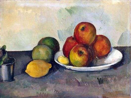 Описание картины Поля Сезанна «Натюрморт с яблоками»