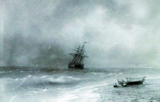 Описание картины Ивана Айвазовского «Бурное море»