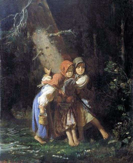 Описание картины Алексея Корзухина «Крестьянские девочки в лесу»
