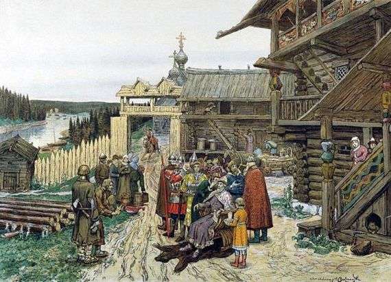 Описание картины Аполлинария Васнецова «Двор удельного князя»