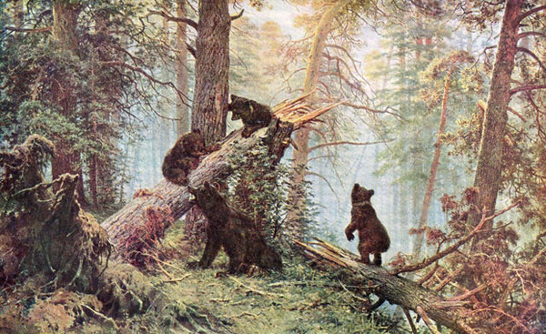 Картина 4 медведя в лесу