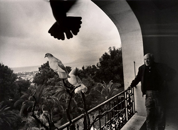 Pablo Picasso with Doves. Photo by David Douglas Duncan, 1957
