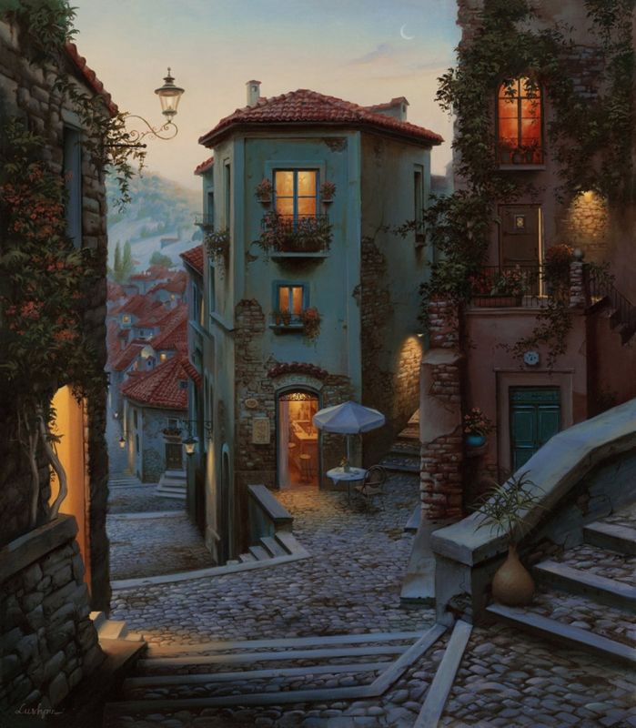 Романтические городские пейзажи на картинах Евгения Лушпина