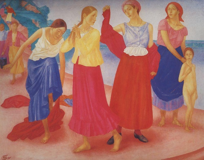 Девушки на Волге. 1915, Петров-Водкин