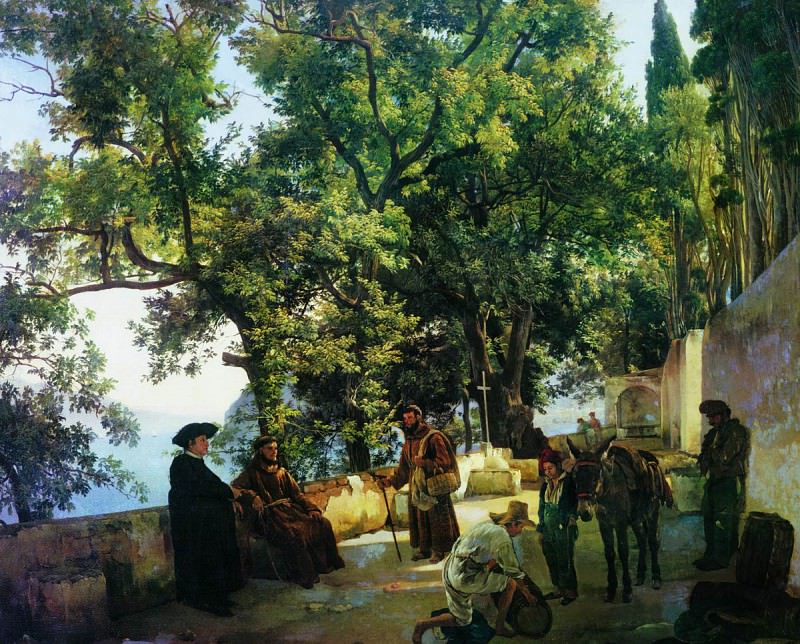 Терраса на берегу моря. Местечко Капуччини близ Сорренто. 1827