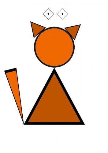 кошка цветная аппликация