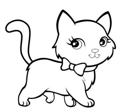 кошка раскраска
