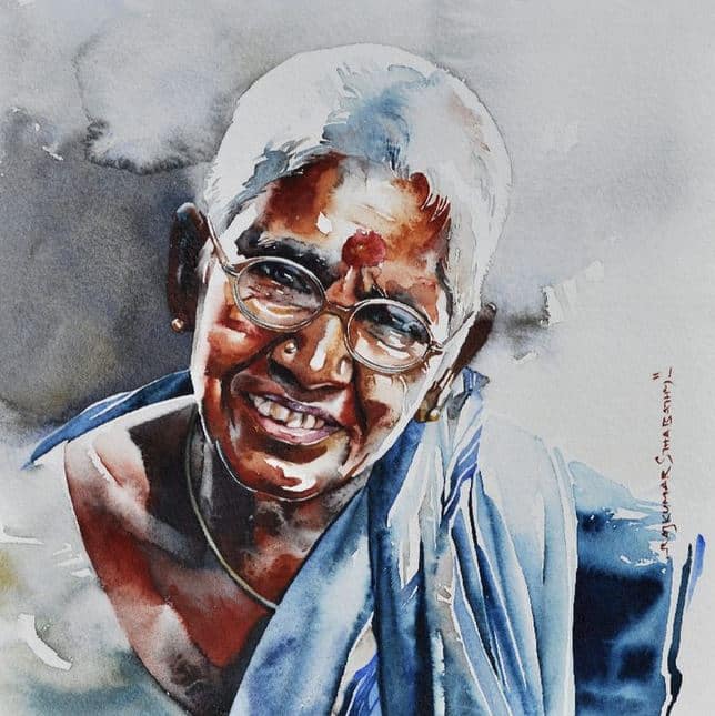 Индийский художник Rajkumar Sthabathy. Акварель семнадцатая