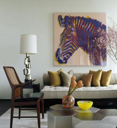 Рисунок зебра в интерьере