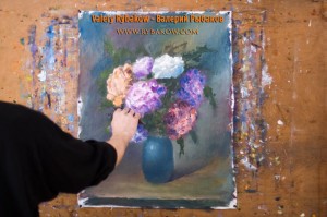 flowers art lesson 8 300x199 Как нарисовать букет цветов маслом