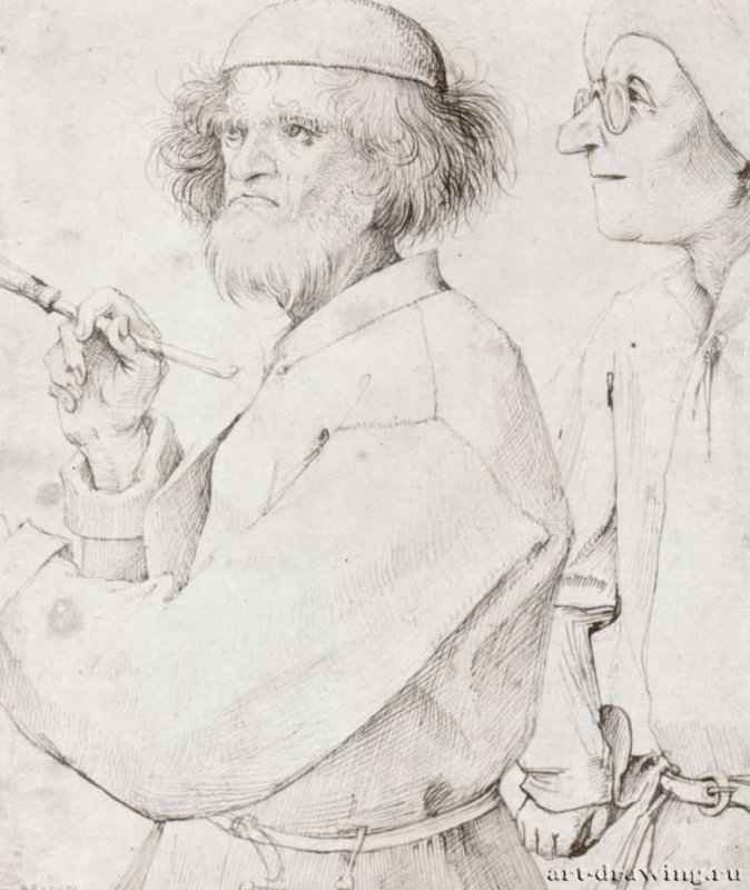 Брейгель Питер: Автопортрет с заказчиком. (Художник и знаток), 1563-1566.