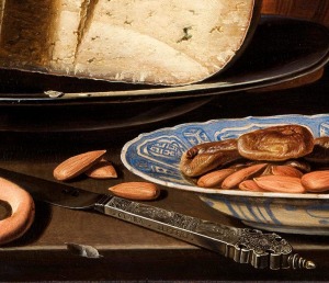 Clara Peeters, Stilleven met kazen, brood en drinkgerei, c.1615