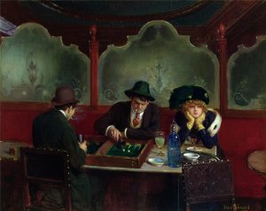 Жан Беро (фр. Jean Béraud)-The Backgammon Players